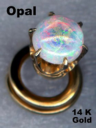 6-1.4 Spiral Wire Shank - Opal and 14k Gold